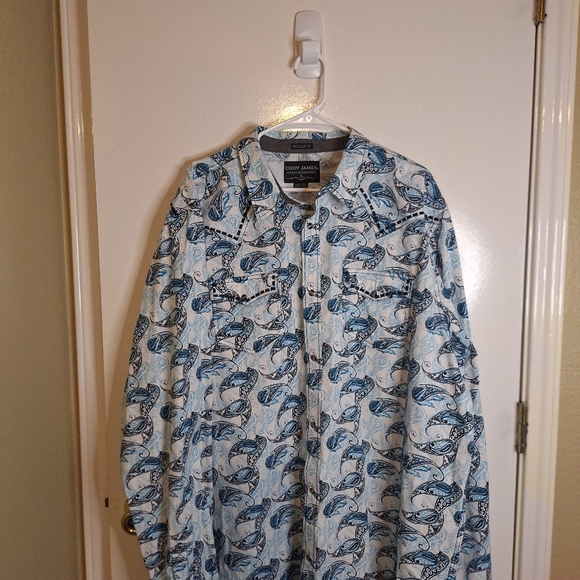 Cody James Other - Cody JAMES Blue and White Patterned Shirt. SIZE 3XLT
